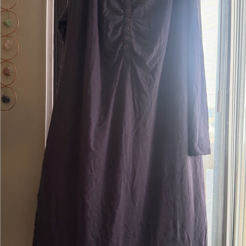 4XL Elegant Black Long Sleeve Nightgown